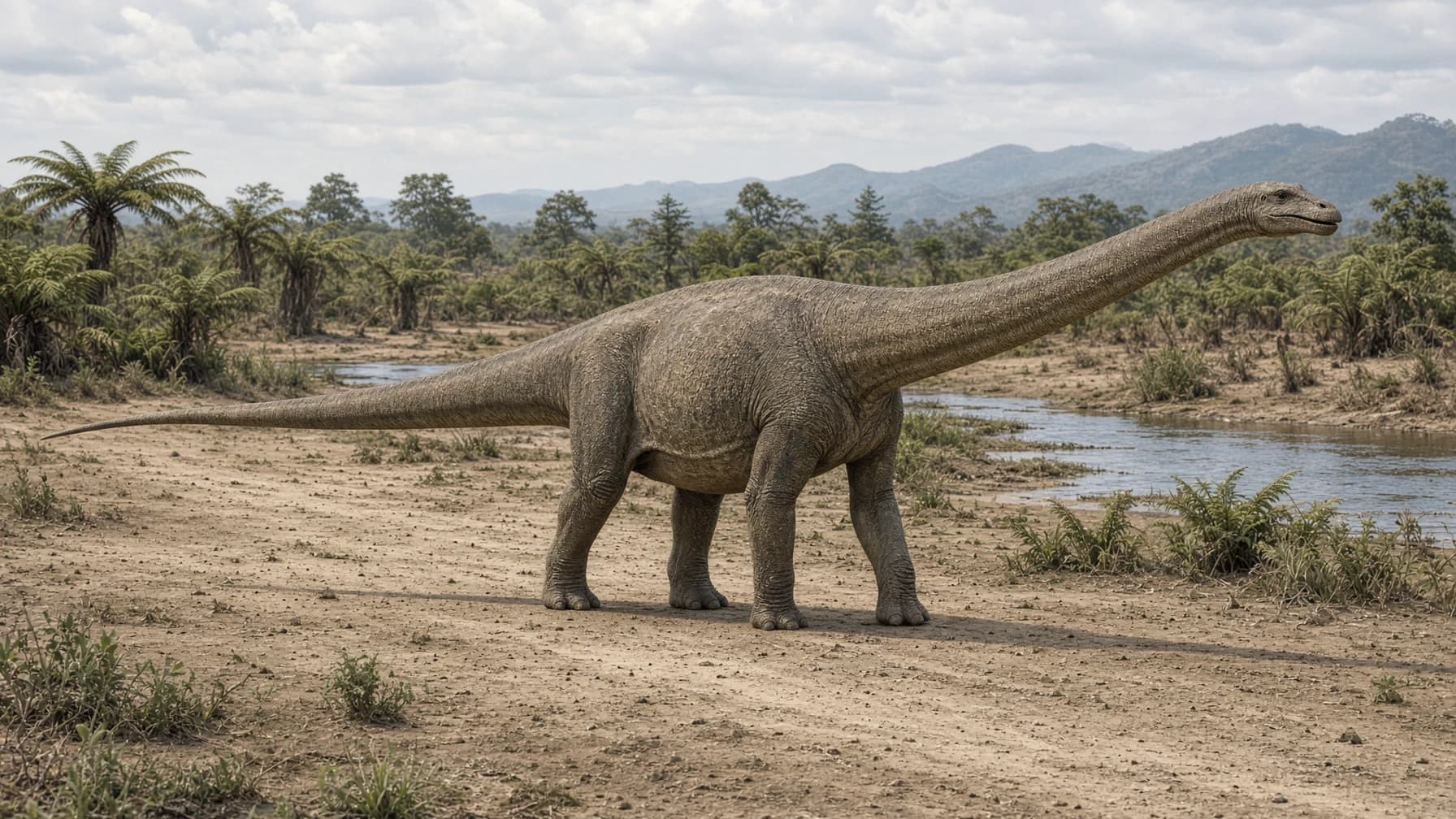 Reconstruction of Diplodocus, a large herbivore sauropodomorph from the Jurassic period.