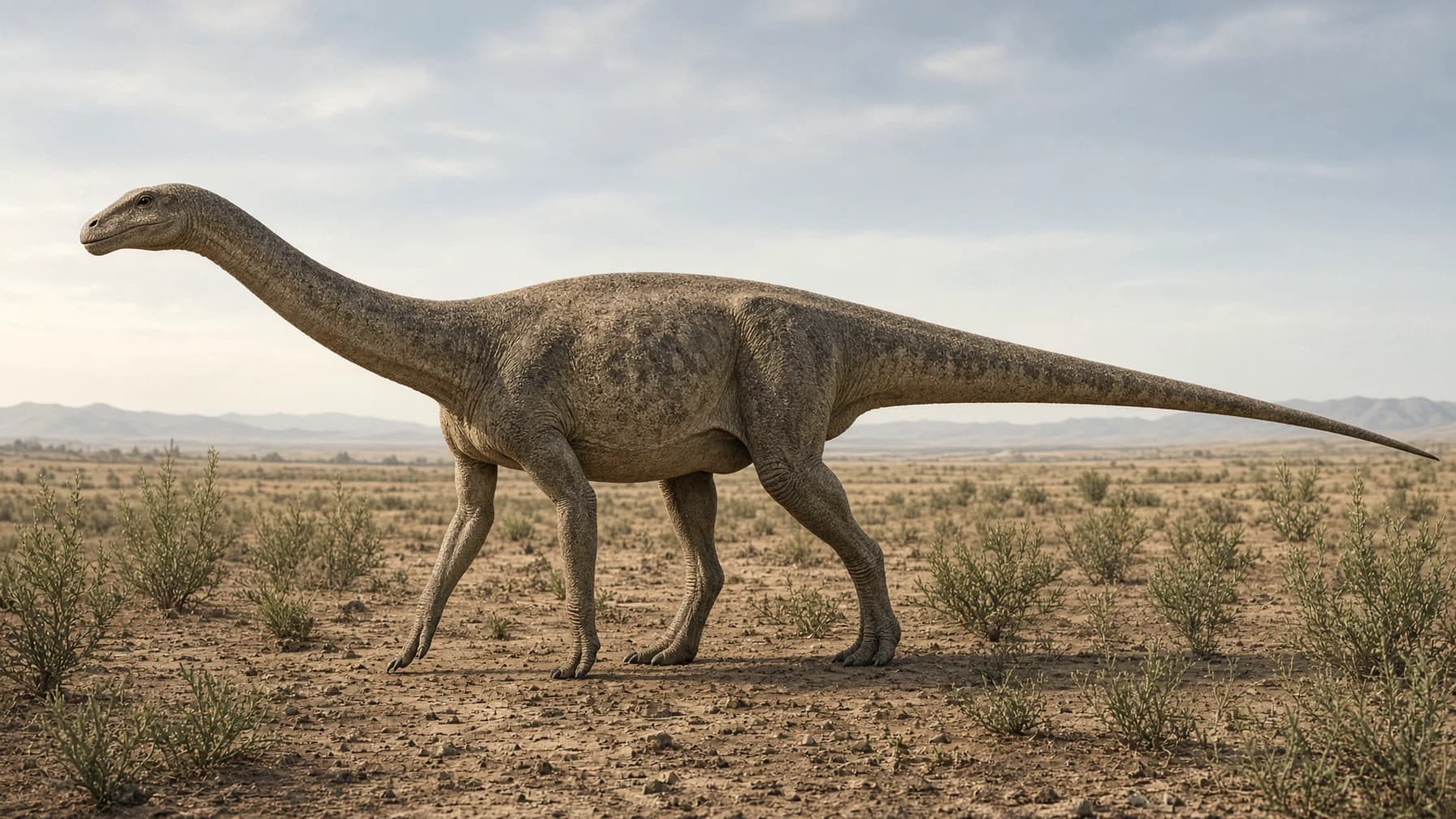 Reconstruction of Plateosaurus, a large herbivore sauropodomorph from the Triassic period.