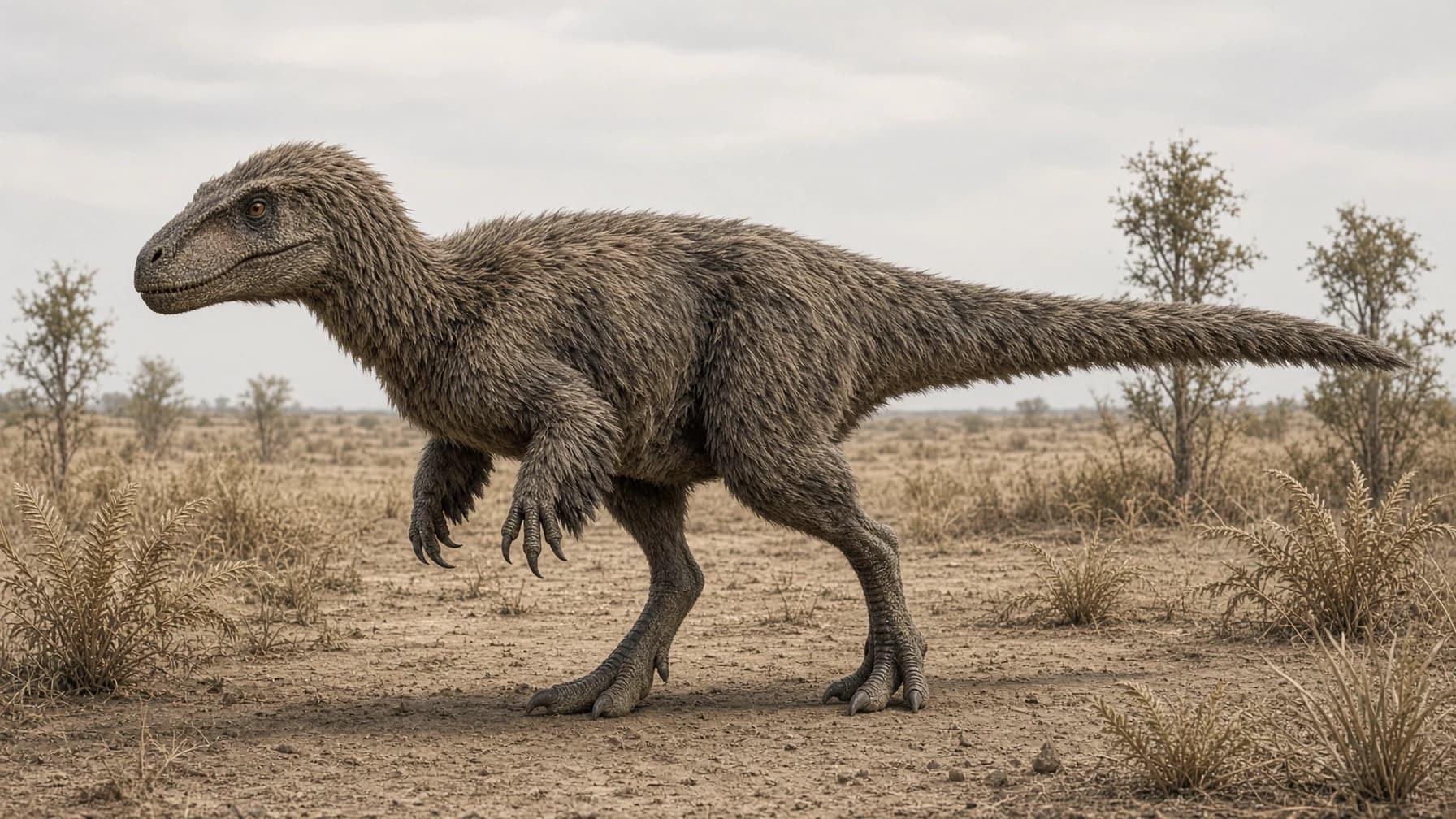 Reconstruction of Yutyrannus, a large carnivore theropod from the Cretaceous period.